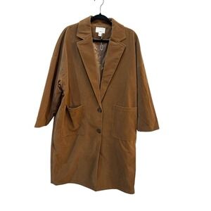 The Korner Anthropologie‎ Chore Utility Barn Long Velvet Coat Size 8 Oversized